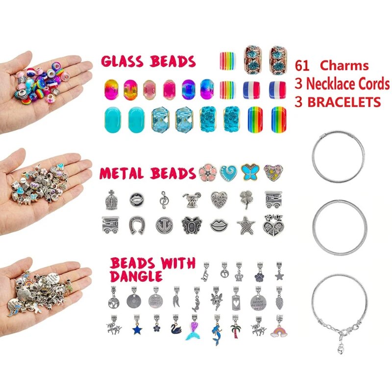 Unicorn Charm Beaded Bracelets Set DIY Jewelry Making Kit - honeylives