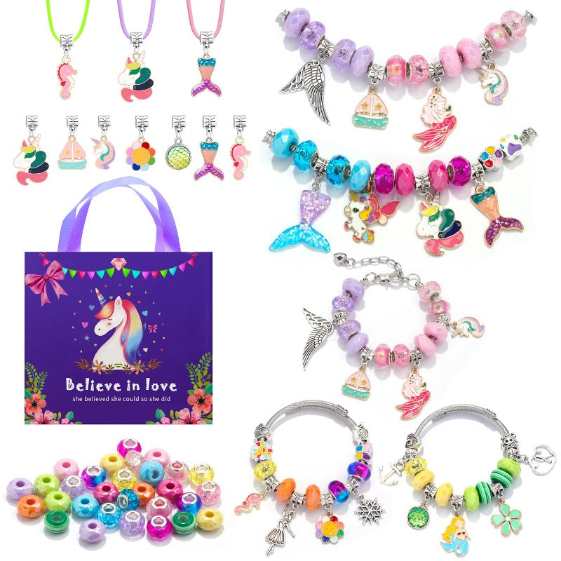 Unicorn Charm Beaded Bracelets Set DIY Jewelry Making Kit - honeylives