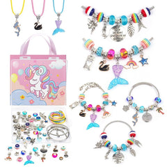 Unicorn Charm Beaded Bracelets Set DIY Jewelry Making Kit - honeylives