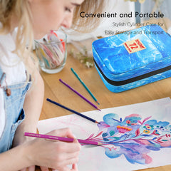 Water-Soluble Colored Pencils Set 72 Colors Professional Color Pencils Set With Pencil Bag