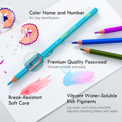 Water-Soluble Colored Pencils Set 72 Colors Professional Color Pencils Set With Pencil Bag