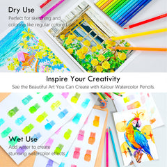 Water-Soluble Colored Pencils Set 72 Colors Professional Color Pencils Set With Pencil Bag