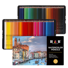 Water-soluble Colored Pencil Set With Iron Box Professional Art Supplies