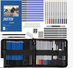 40 PCs Water Soluble Colored Pencil Painting Kit 41 PCs Sketch Color Lead Suit Student Art Painting Kit Art Supplies