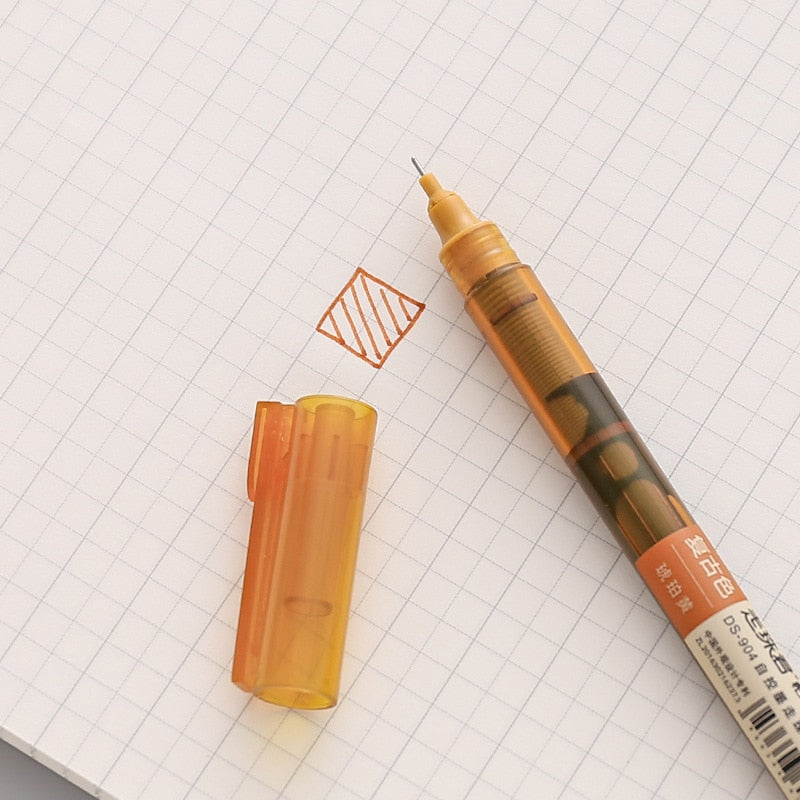 0.5mm Color Ink Rollerball Pen Blue Orange Straight Liquid Gel Pens School Office Roller Ball Point Pen Cute Stationery Supplies