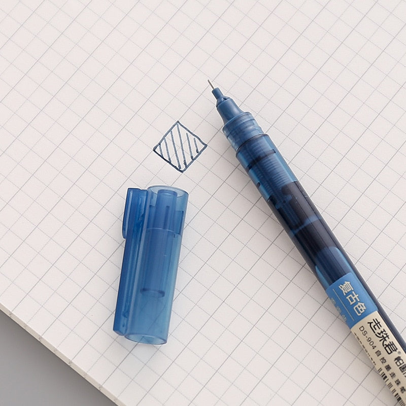 0.5mm Color Ink Rollerball Pen Blue Orange Straight Liquid Gel Pens School Office Roller Ball Point Pen Cute Stationery Supplies