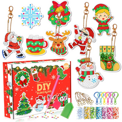 Christmas DIY Diamond Painting Kit With Keychains