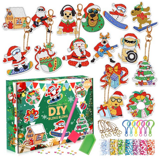 Christmas DIY Diamond Painting Kit With Keychains - honeylives