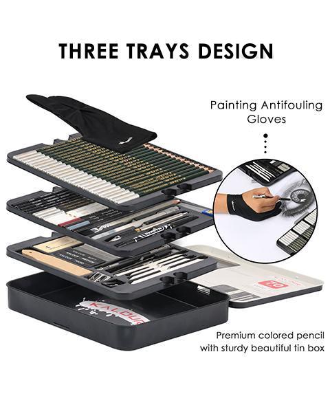 70 Pcs Drawing and Sketch Pencil Set