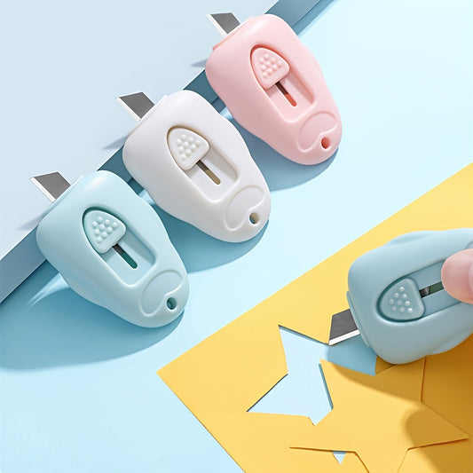 Mini Portable Retractable Utility Knife Cute Mini Small Pocket Size Craft Packaging Box Paper Envelope Cutter Utility Knife Student Art Supplies
