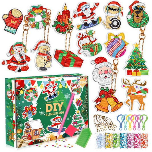 Christmas DIY Diamond Painting Kit With Keychains - honeylives
