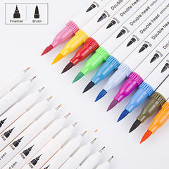 12/24/36/48/60 PCS Colored Art Sketching Markers Drawing Set Double-head Watercolor paint brush pen Diary supplies Stationery
