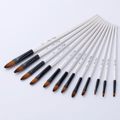 12PCS Nylon Hair Paint Brushes Set Pointed Watercolor Paint Brush Pen Set Learning DIY Oil Acrylic Painting Art Paint Brushes Supplies Art Supplies