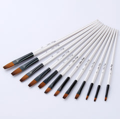 12PCS Nylon Hair Paint Brushes Set Pointed Watercolor Paint Brush Pen Set Learning DIY Oil Acrylic Painting Art Paint Brushes Supplies Art Supplies