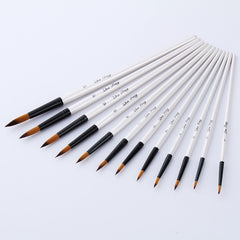 12PCS Nylon Hair Paint Brushes Set Pointed Watercolor Paint Brush Pen Set Learning DIY Oil Acrylic Painting Art Paint Brushes Supplies Art Supplies
