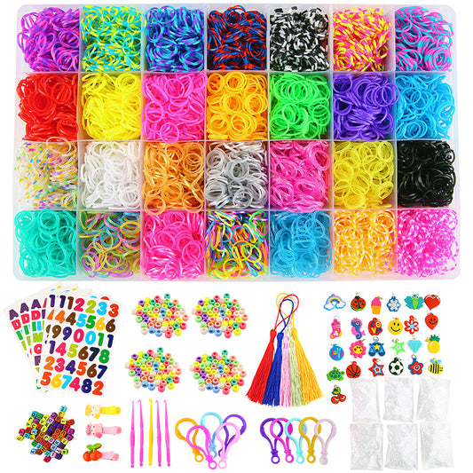 9000 Rubber Bands Loom Bands Kit Bracelet Making Kit, Rubber Bands for Bracelet Making Kit DIY Art and Craft Mega Refill kit Girls Creativity Gift to Improve Imagination
