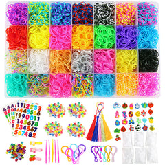 9000 Rubber Bands Loom Bands Kit Bracelet Making Kit, Rubber Bands for Bracelet Making Kit DIY Art and Craft Mega Refill kit Girls Creativity Gift to Improve Imagination