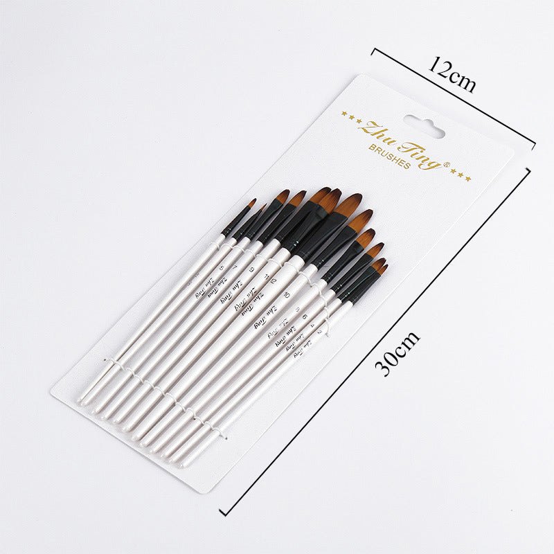 12PCS Nylon Hair Paint Brushes Set Pointed Watercolor Paint Brush Pen Set Learning DIY Oil Acrylic Painting Art Paint Brushes Supplies Art Supplies