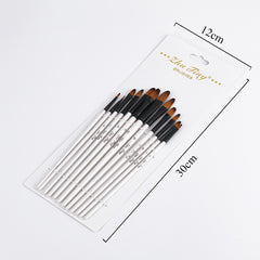 12PCS Nylon Hair Paint Brushes Set Pointed Watercolor Paint Brush Pen Set Learning DIY Oil Acrylic Painting Art Paint Brushes Supplies Art Supplies