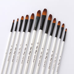 12PCS Nylon Hair Paint Brushes Set Pointed Watercolor Paint Brush Pen Set Learning DIY Oil Acrylic Painting Art Paint Brushes Supplies Art Supplies