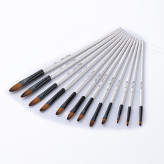 12PCS Nylon Hair Paint Brushes Set Pointed Watercolor Paint Brush Pen Set Learning DIY Oil Acrylic Painting Art Paint Brushes Supplies Art Supplies