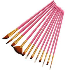 14 Pcs Nylon Paint Brushes Set Art Painting Brushes Professional Oil Watercolor Paint brush Set with 12 Pcs Painting Brushes + 1Pcs Color Palette+ 1Pcs Pencil Case, Art Supplies