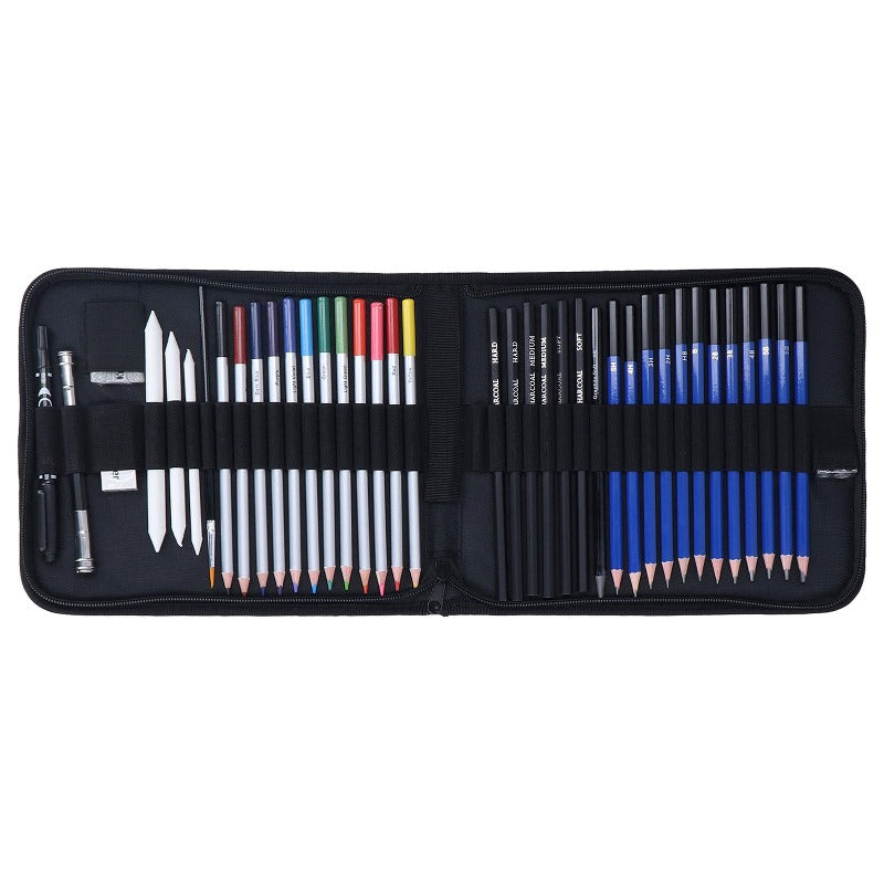 40 PCs Water Soluble Colored Pencil Painting Kit 41 PCs Sketch Color Lead Suit Student Art Painting Kit Art Supplies