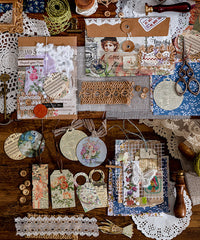 140 Pcs Collect Messenger Stickers & Material Paper Set