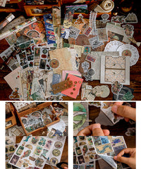 140 Pcs Collect Messenger Stickers & Material Paper Set