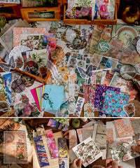 140 Pcs Collect Messenger Stickers & Material Paper Set