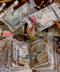 140 Pcs Collect Messenger Stickers & Material Paper Set