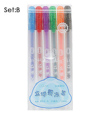 6 Pcs Candy Color 3D Jelly Gel Pen Set