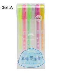 6 Pcs Candy Color 3D Jelly Gel Pen Set