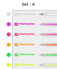 6 Pcs Candy Color 3D Jelly Gel Pen Set