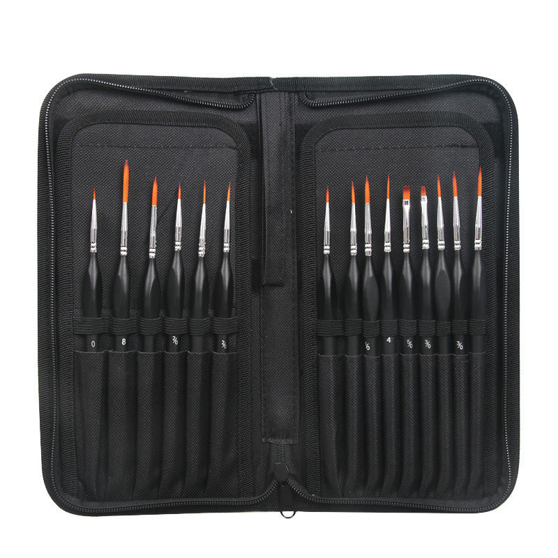 15Pcs Art Miniature Paint Brush Pen Set Nylon Hair brushes for acrylic and oil drawing Professional Watercolor painting tools
