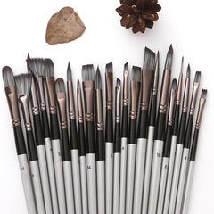 24 pcs/set Nylon Hair Wooden Handle Watercolor Paint Brush Pen Scrubbing Scraper Acrylic Painting Art Paint Brushes Supplies