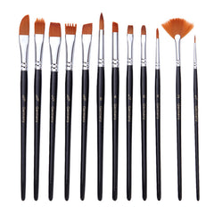 18pcs/set Nylon Hair Wooden Handle Watercolor Paint Brush Pen Scrubbing Scraper Acrylic Painting Art Paint Brushes Supplies