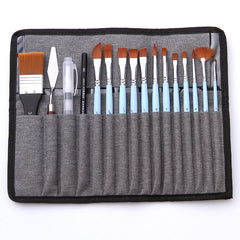 18pcs/set Nylon Hair Wooden Handle Watercolor Paint Brush Pen Scrubbing Scraper Acrylic Painting Art Paint Brushes Supplies
