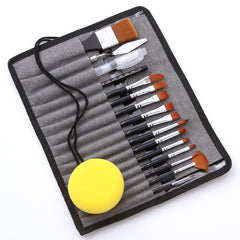 18pcs/set Nylon Hair Wooden Handle Watercolor Paint Brush Pen Scrubbing Scraper Acrylic Painting Art Paint Brushes Supplies