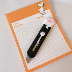 Cute Cat Claw Mini Portable Utility Knife Paper Cutter Cutting Paper Razor Blade Office Stationery Material Cutter Letter Envelope Opener Mail Knife School Office Supplies