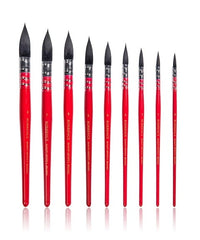 9 Pcs Professional Synthetic Squirrel Hair Paint Brush Set