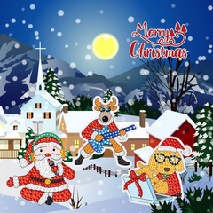 Christmas DIY Diamond Painting Kit With Keychains