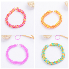 Colorful Loom Rubber Bands Kit, DIY Rainbow Rubber Bands Twist Band Set, Rubber Bands Bracelet Making Kit 1500 Rubber Bands with 32 Colours for Children Crafting Friendship Bracelet Weaving