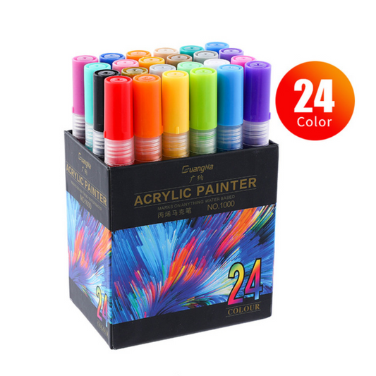 24 36 Colors Acrylic Paint Markers Pens Set