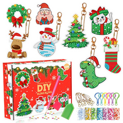 Christmas DIY Diamond Painting Kit With Keychains