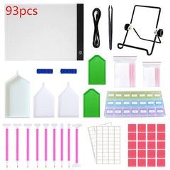 5D Diamond Painting Tools Kit With A4 Painting Led Drawing Board Pad Adjustable Brightnes,Clips and Diamond Painting Tools