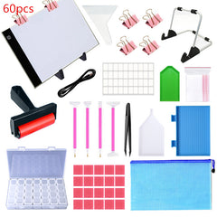 5D Diamond Painting Tools Kit With A4 Painting Led Drawing Board Pad Adjustable Brightnes,Clips and Diamond Painting Tools