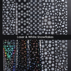 10 sheet Christmas Nail Transfer Foils Snowfake Decorations Nail Art Polish Wraps Decals DIY Nail Beauty Stickers Accessories