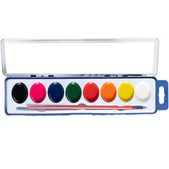 8 Colors Watercolor Paint Set Washable Watercolor Paint Set with Paint Brushes For Kids and Adults Drawing Coloring Painting, Washable Paint for Classroom, Parties, Kindergarten and Art Activities