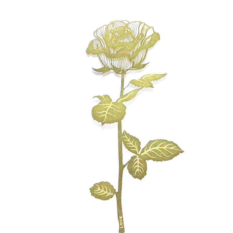 Rose Bookmark Metal Hollow Brass Bookmark Exquisite Delicate Book Marks For Men Women Adults Gifts Books Paper Office Supplies